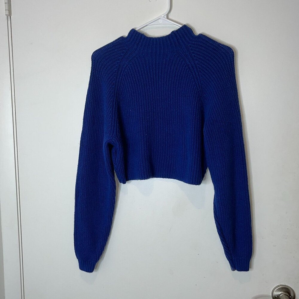 Hollister Womens Blue Knitted Cropped Sweater Size S - Picture 5 of 8